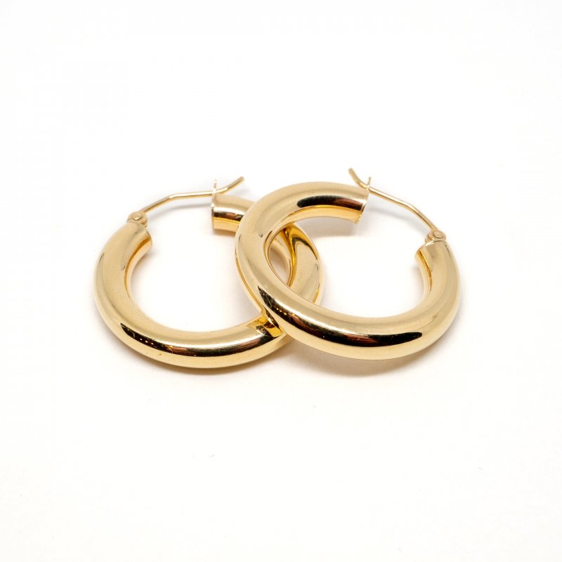 Odi Small Solid Color-Golden Hoops