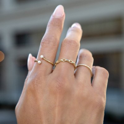 Textured Paperclip Ring