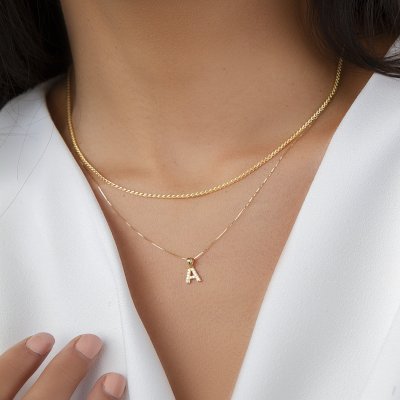 Diamond Initial Pendant Necklace